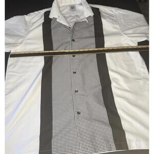 Kilburne Finch Shirt Men 3XL Black & White Button Up Dress Cigar Lounge Bowling